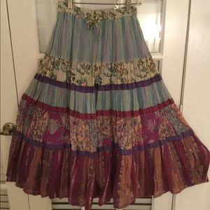 Shabby chic gypsy boho maxi skirt